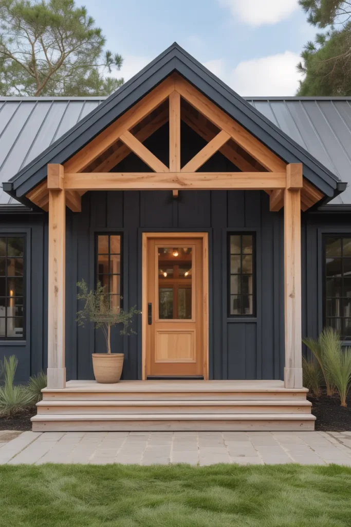  Charcoal Gray and Natural Wood