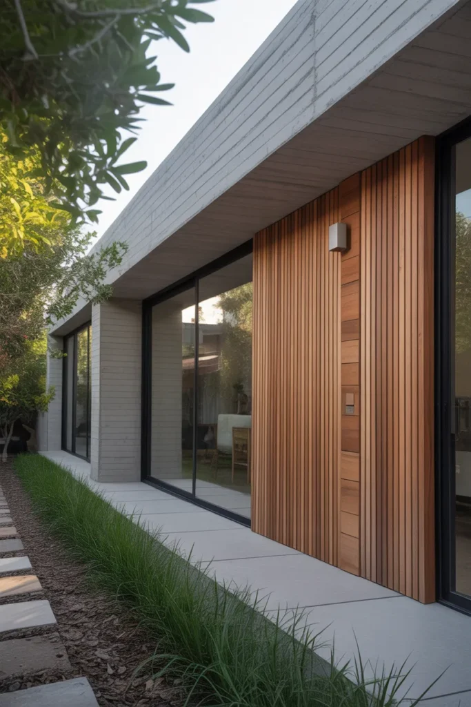 Concrete and Wood Combo Walls