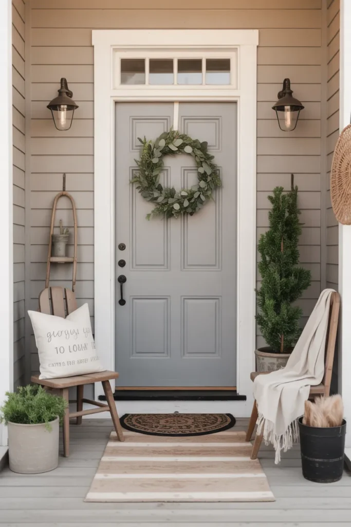 Cozy Front Porch with Layered Rugs