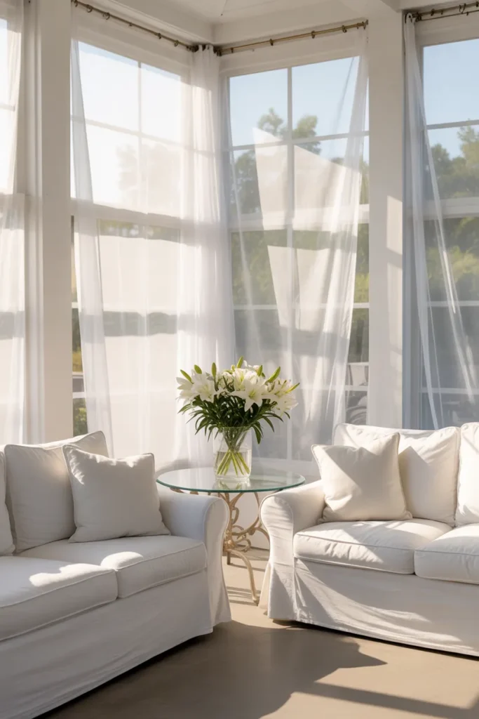 Elegant White Sunroom