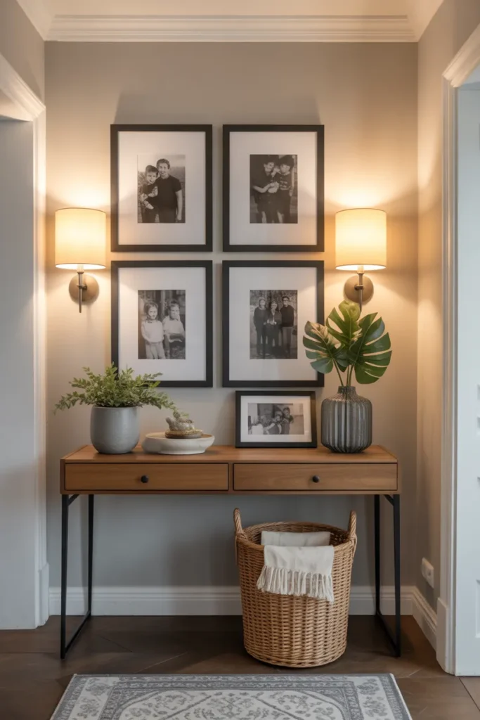 Entry with a Gallery Wall of Family Photos
