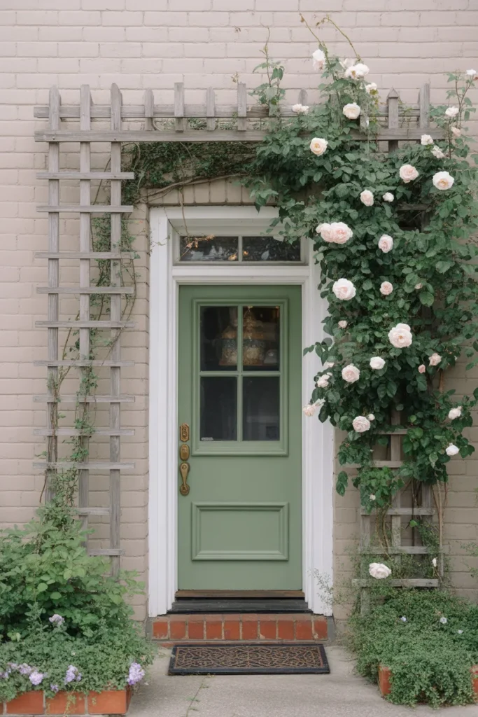 Front Door Framed with Climbing Plants