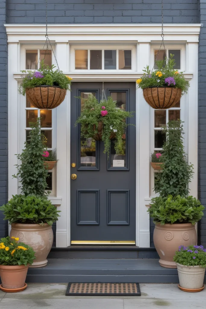 Greenery-Filled Entry with Potted Plants