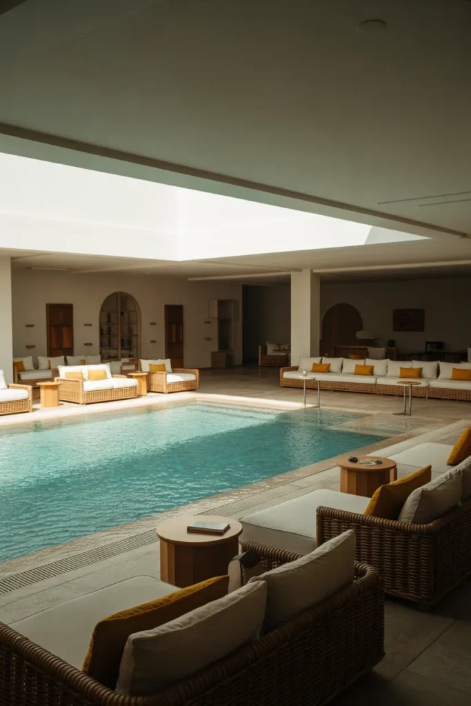 Indoor Pool with Private Lounge Seating