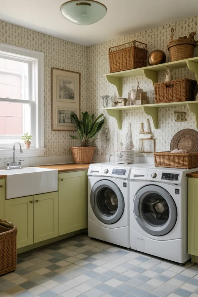 Laundry Room with Vintage Charm