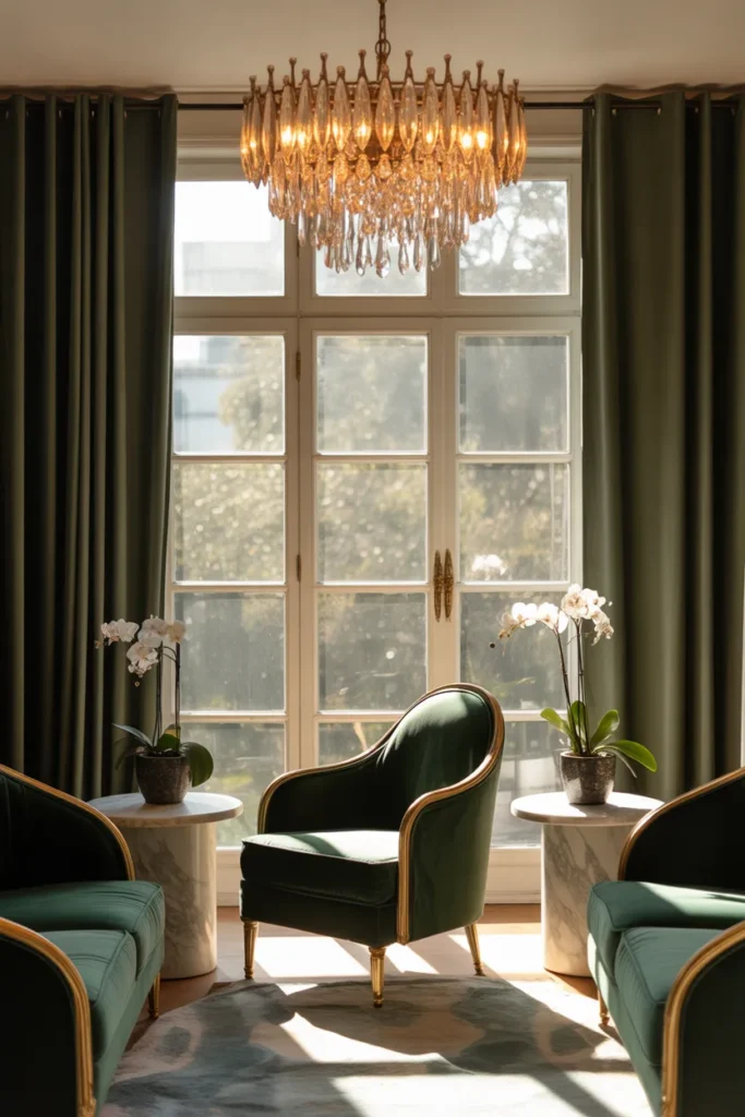Luxe Sunroom with Glam Finishes