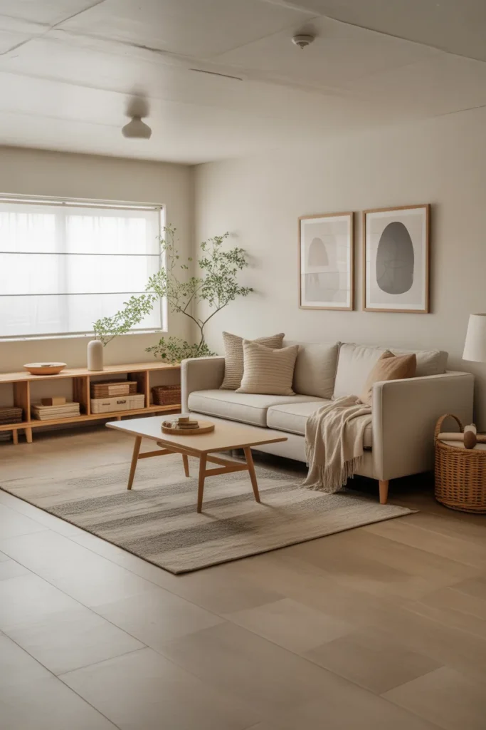 Scandinavian-Style Cozy Basement