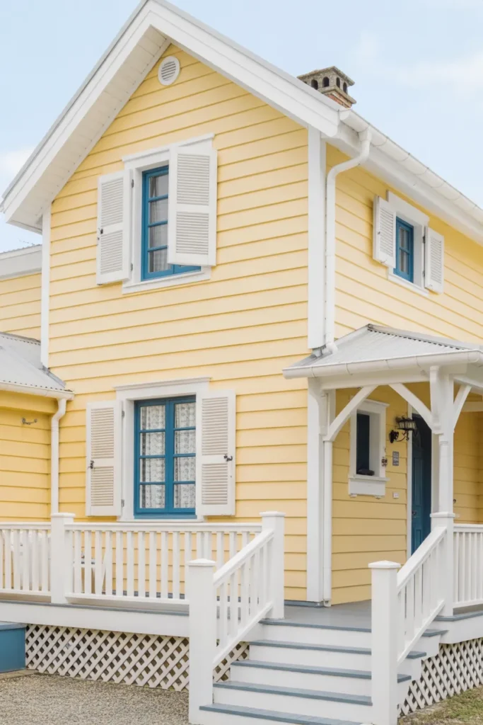  Soft Yellow with White Accents