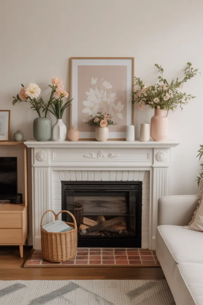 Spring-Inspired Mantel Décor