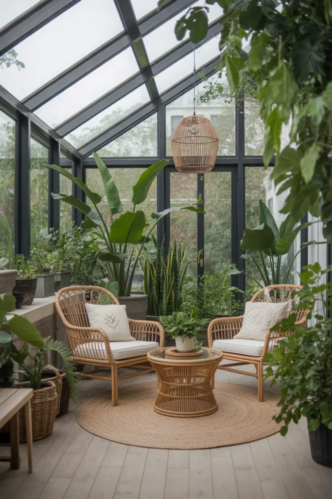 Sunroom with Vibrant Indoor Plants