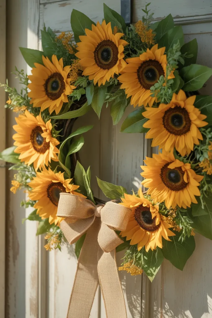 Sunflower and Burlap Wreath