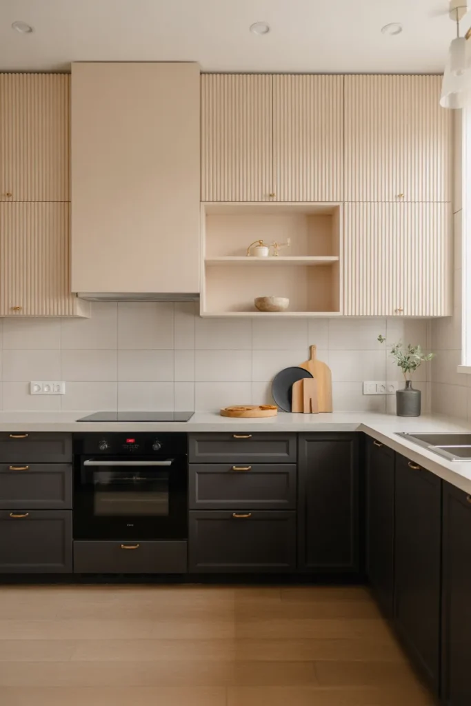 Beige and Black Cabinets for Subtle Sophistication