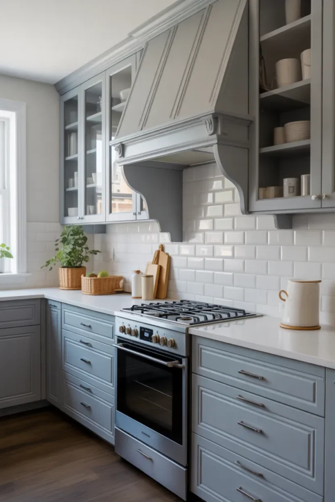 Blue and Gray Cabinets for Modern Serenity