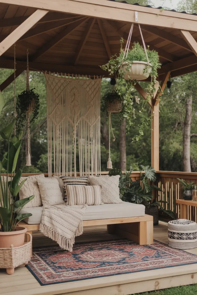  Boho Chic Gazebo with Macramé and Plants