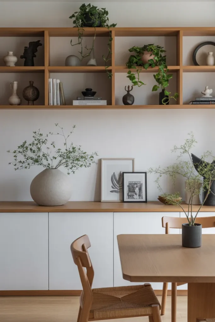 Built-In Cabinets with Open Shelving
