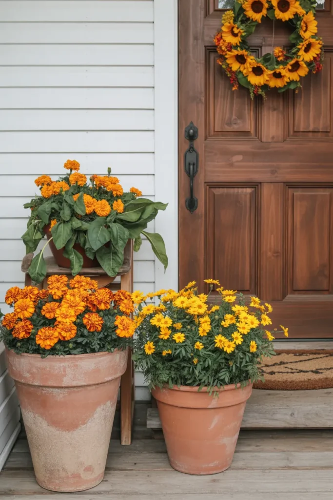Cheerful Marigold Pots