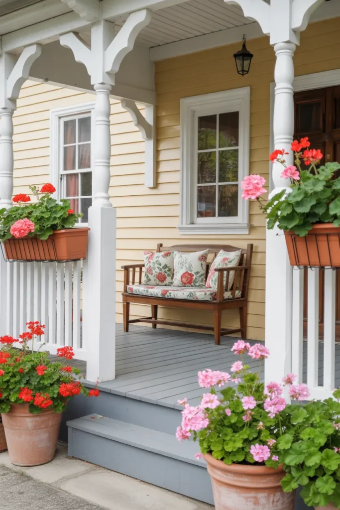 Colorful Potted Geraniums
