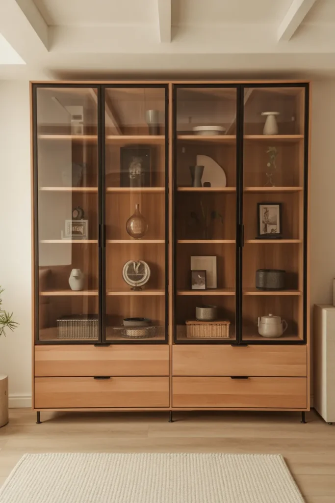Contemporary Wood-and-Glass Closet