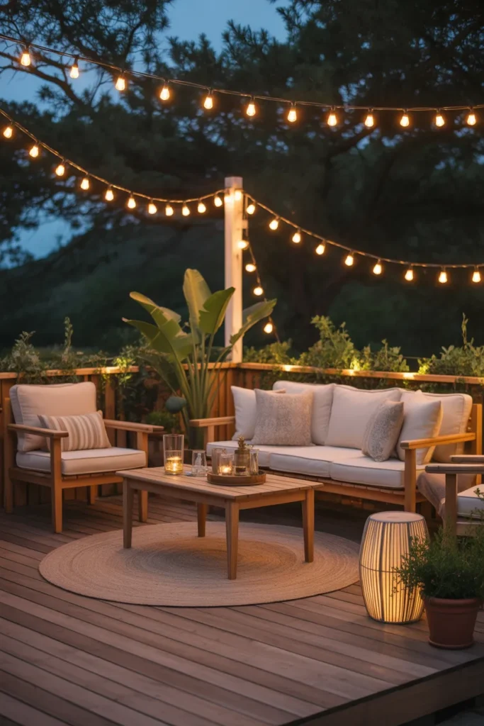  Cozy String Light Deck for Evenings