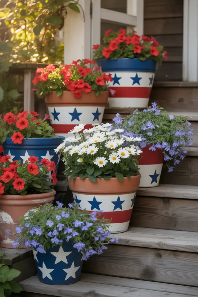 Flag-Inspired Flower Pots