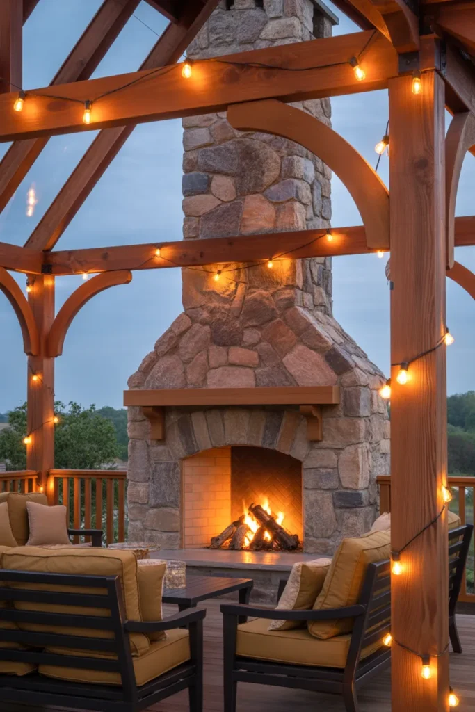 Gazebo with Outdoor Fireplace