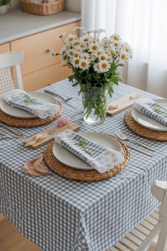 Gingham and Lace Accents