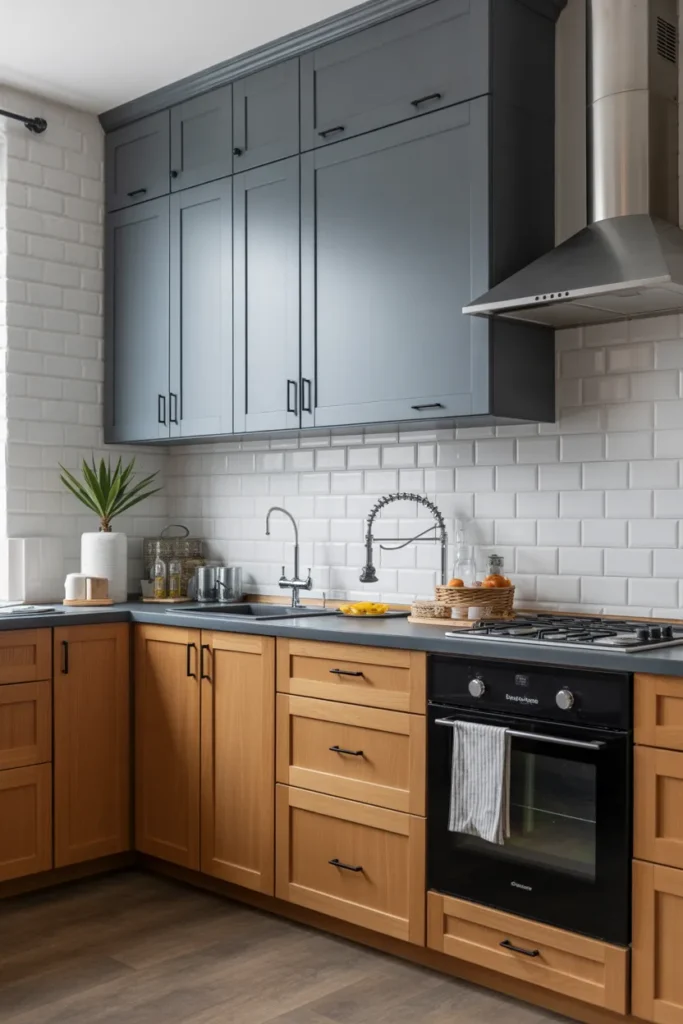 Gray and Wood Cabinets for Cozy Modern Charm