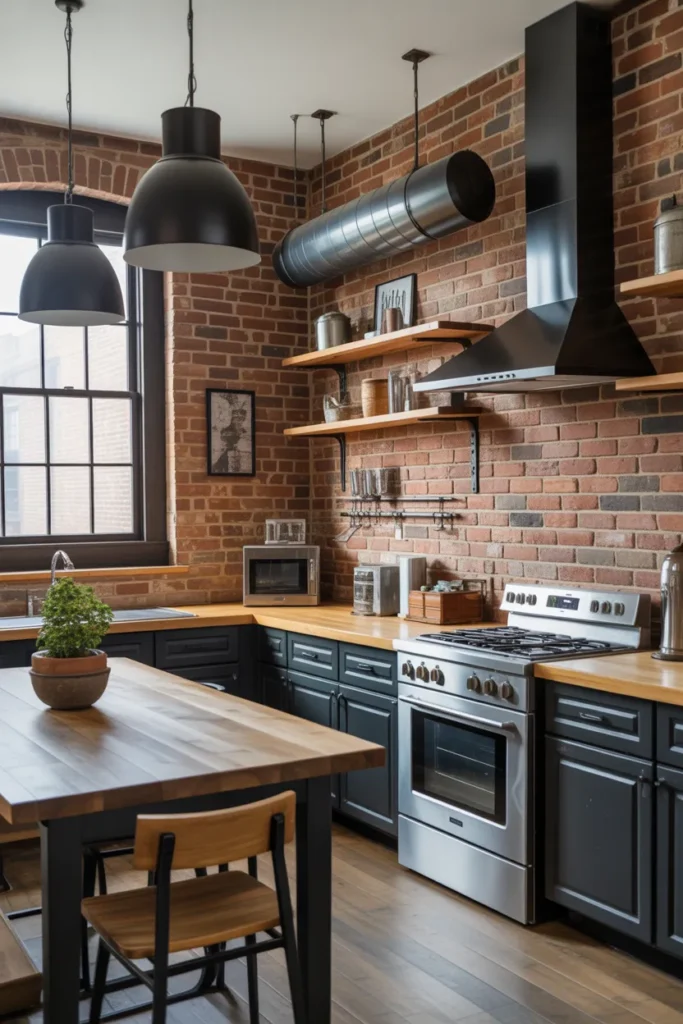 Industrial Loft Kitchen Aesthetic