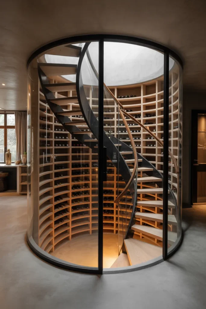  Luxury Glass Spiral Wine Cellar