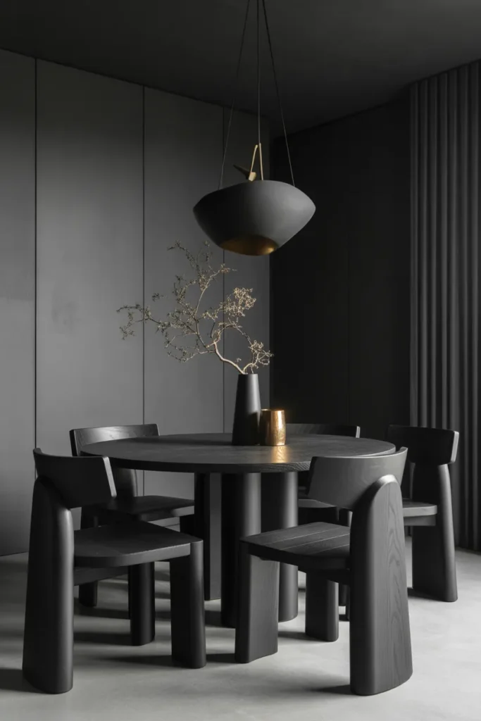  Minimal Black Dining Room