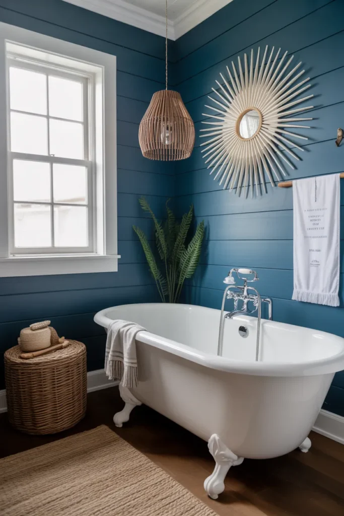 Moody Blue Shiplap Walls for Coastal Charm