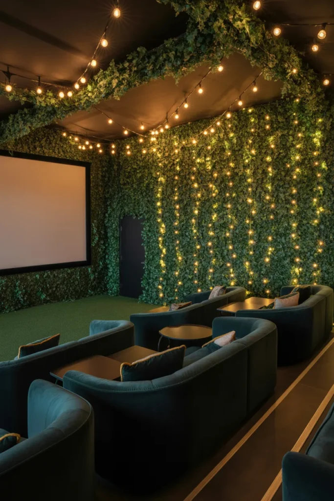 Outdoor-Feel Basement Theater