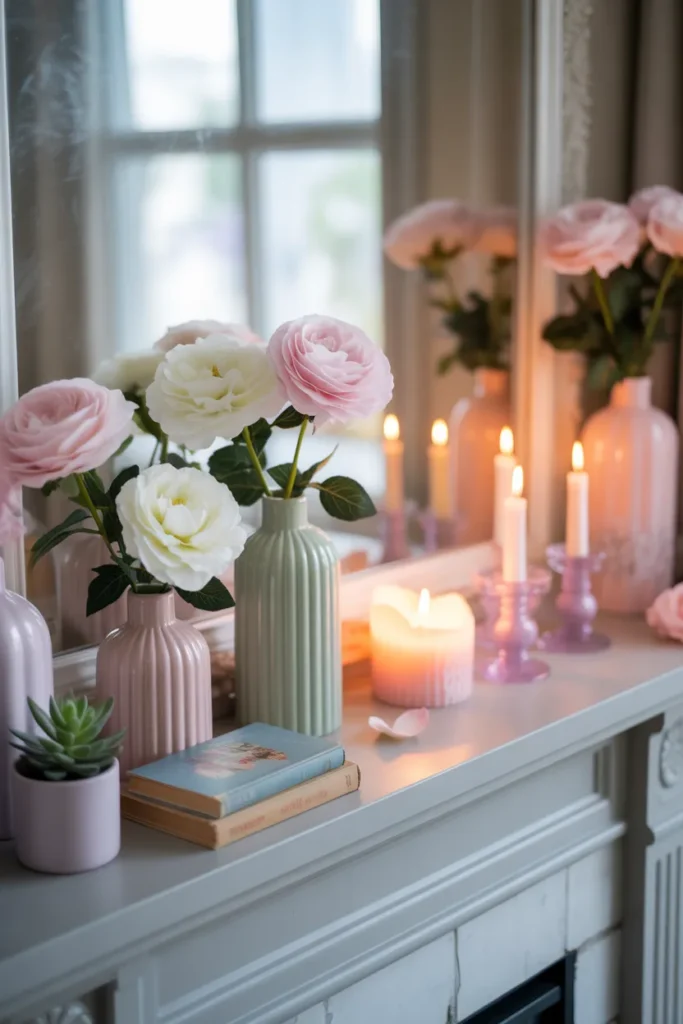 Pastel Summer Mantel with Soft Hues