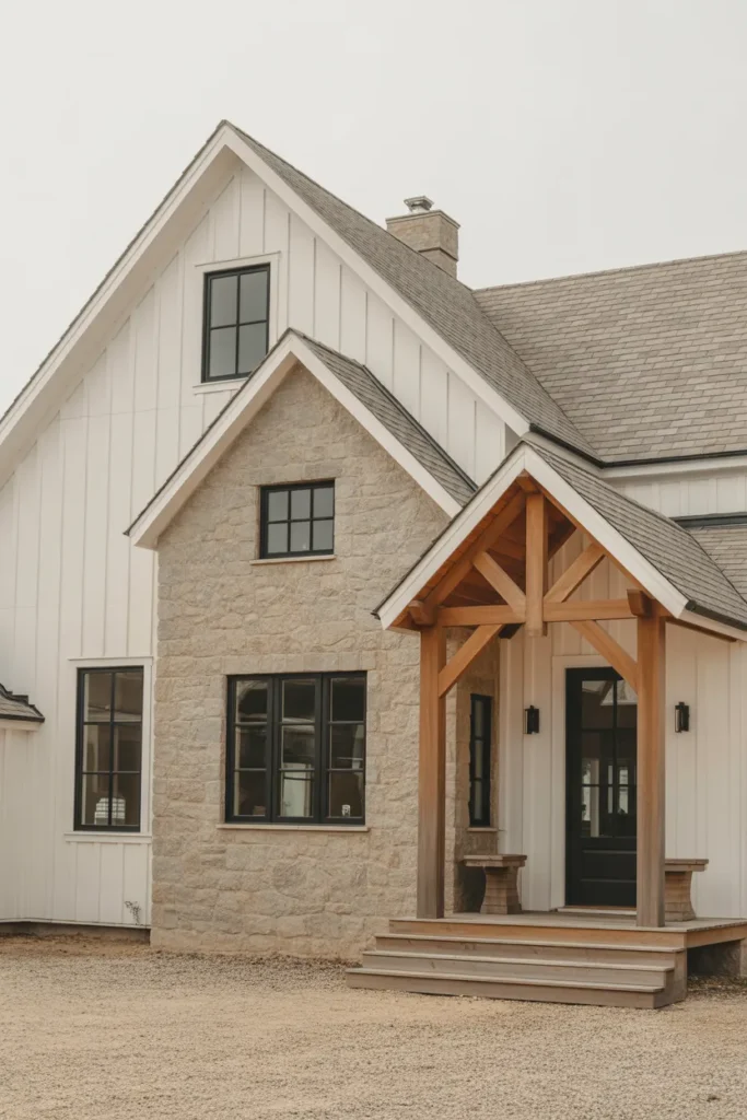 Stone and Siding Farmhouse Mix