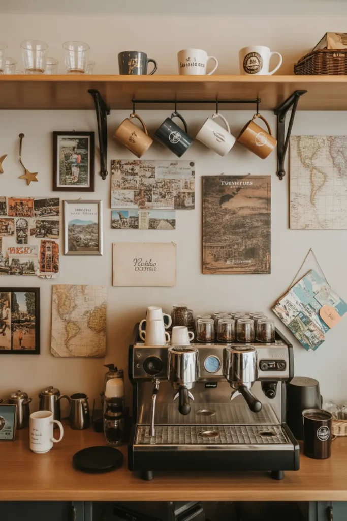 Travel-Themed Coffee Station