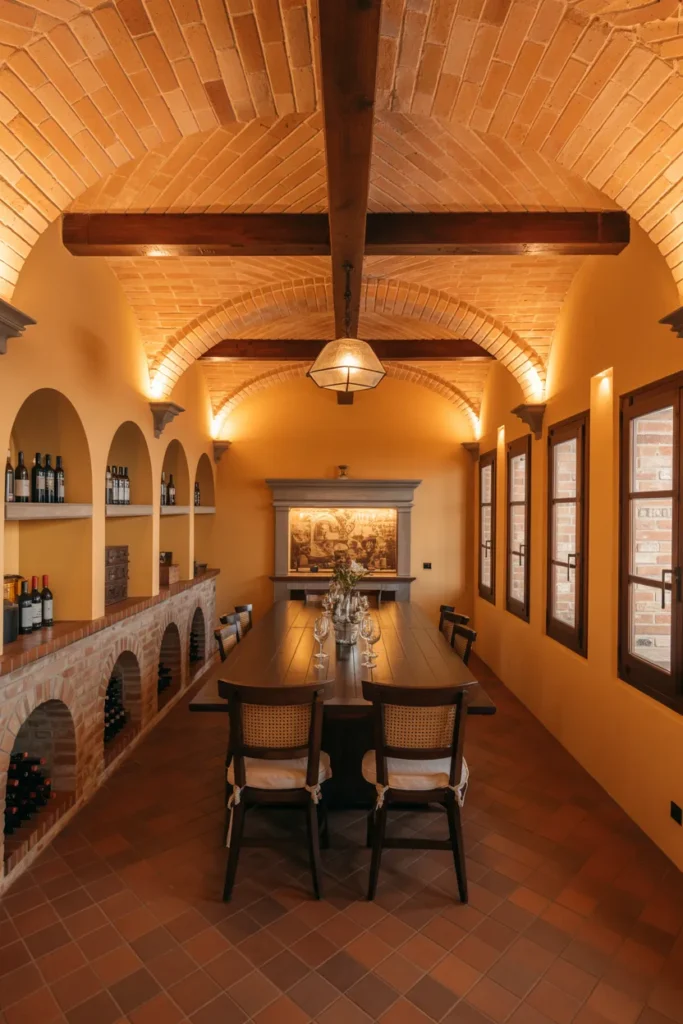  Tuscan-Inspired Brick Wine Cellar