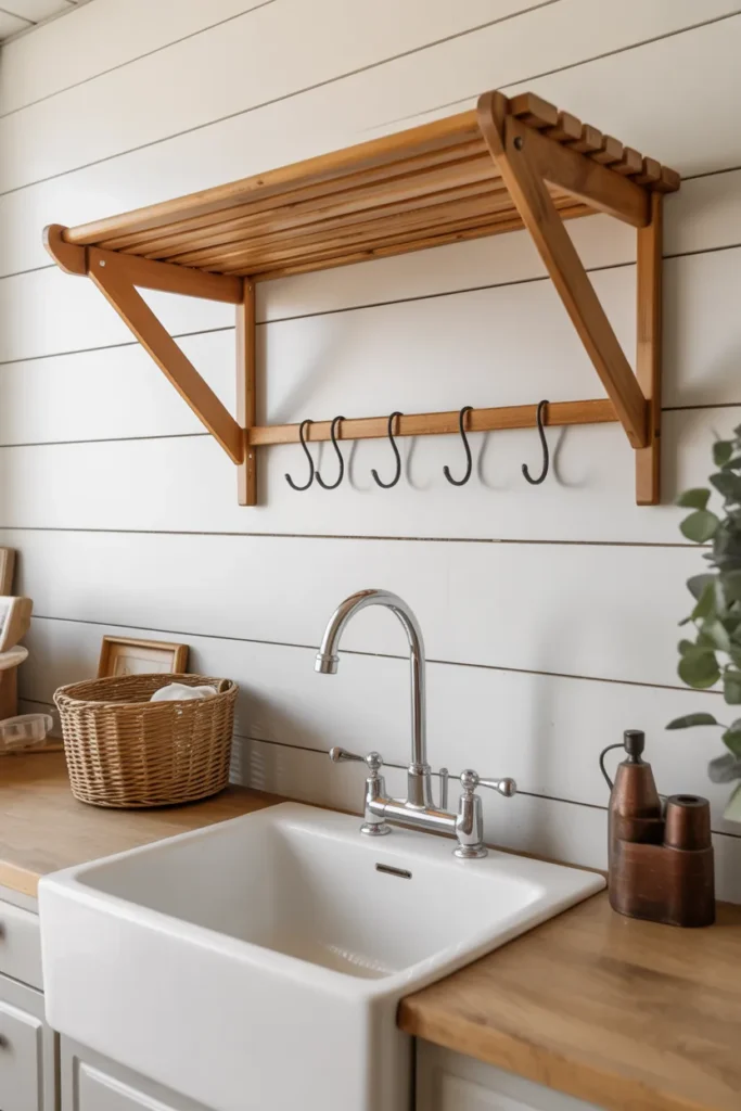 Vintage Drying Rack on the Wall