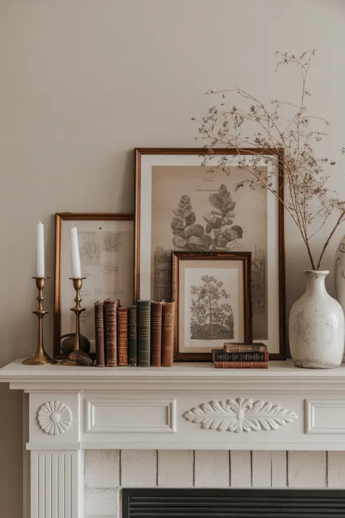 Vintage Summer Mantel with Antique Finds
