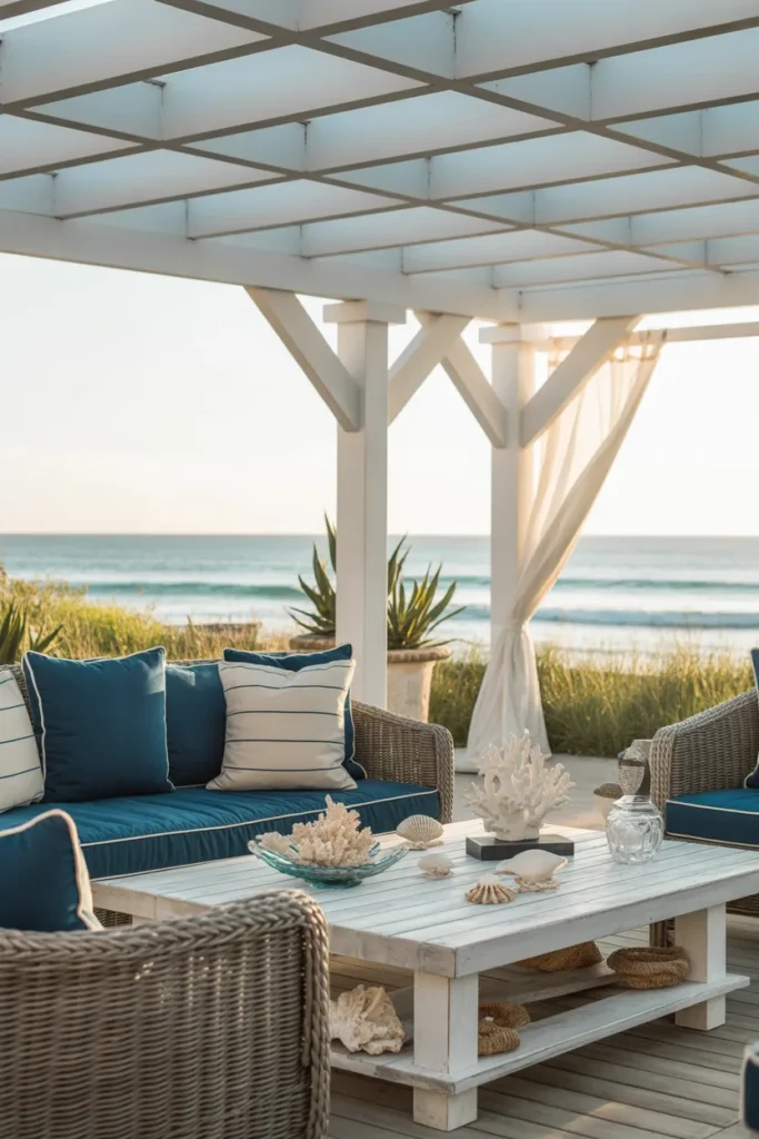  White Pergola with Coastal Vibes