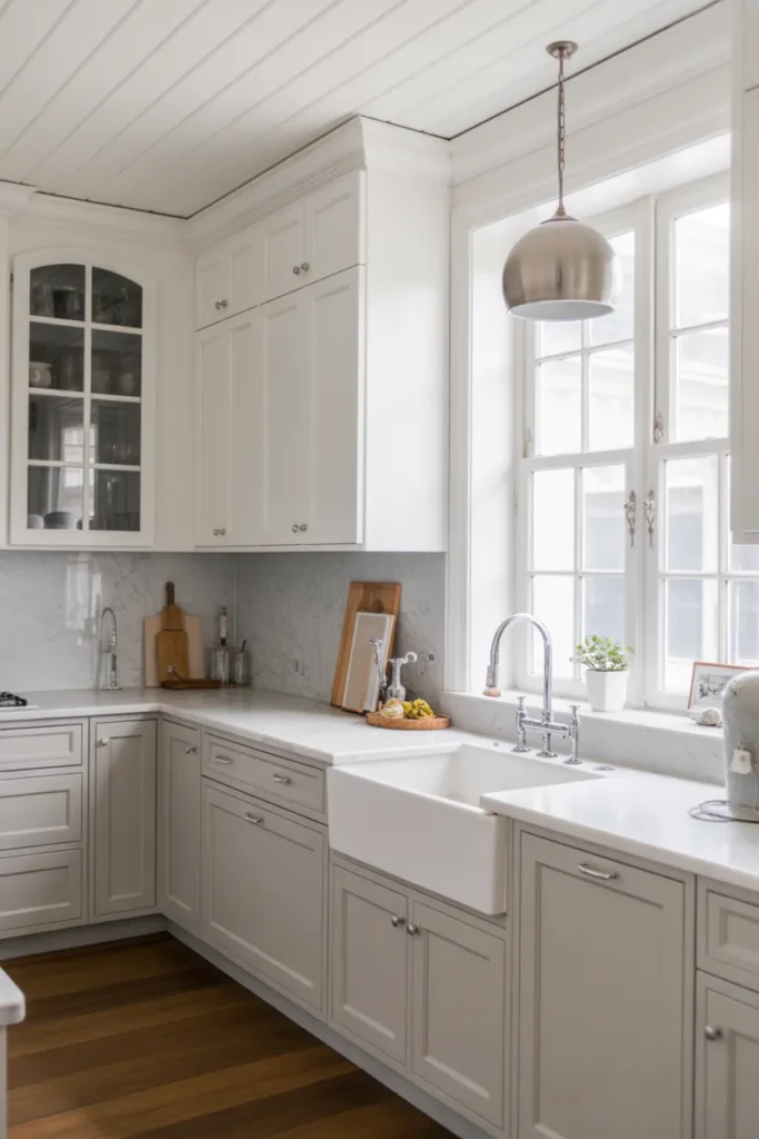 White and Gray Cabinets for Effortless Balance