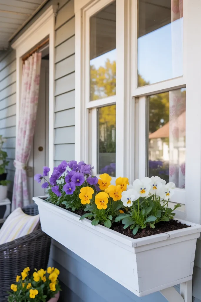 Window Boxes with Pansies