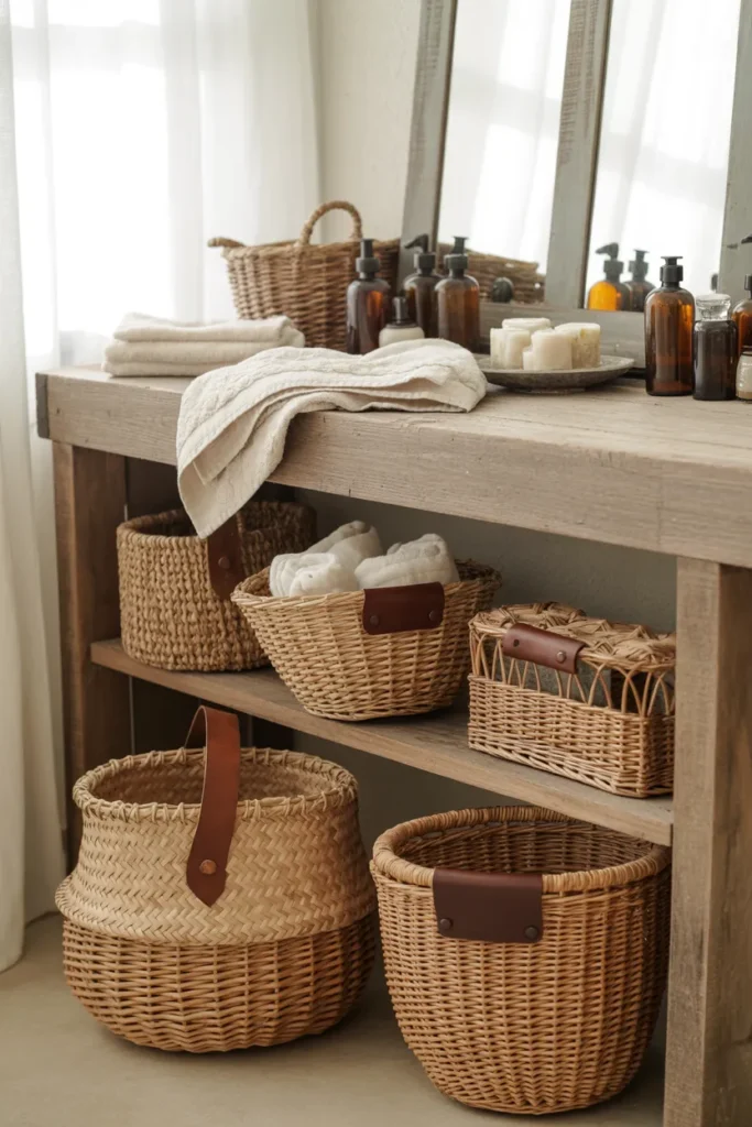 Woven Baskets for Rustic Storage