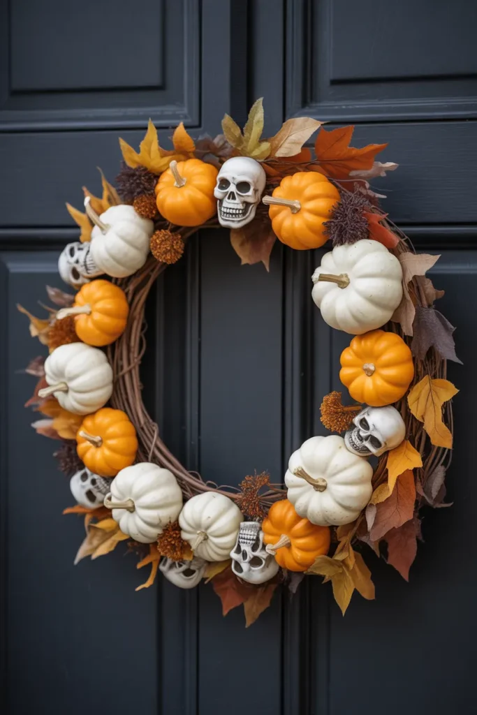 Classic Wreath with Mini Pumpkins