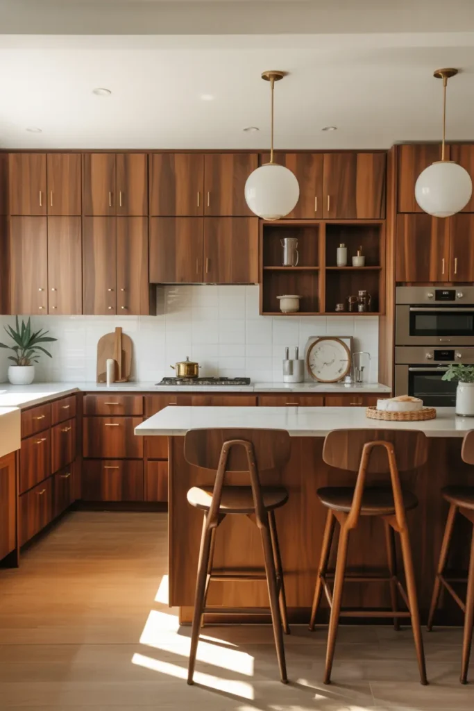 Retro-Inspired Wood Cabinets