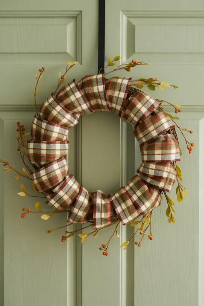 Cozy Plaid Ribbon Wreath