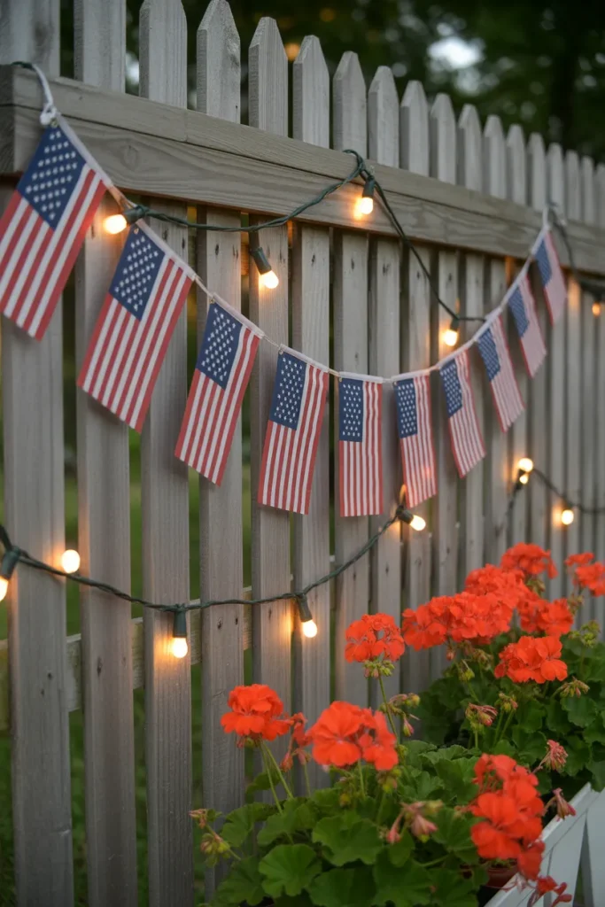 Flag-Themed Outdoor Garland
