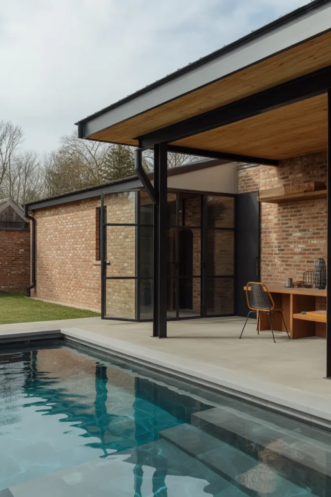   Industrial Chic Pool House
