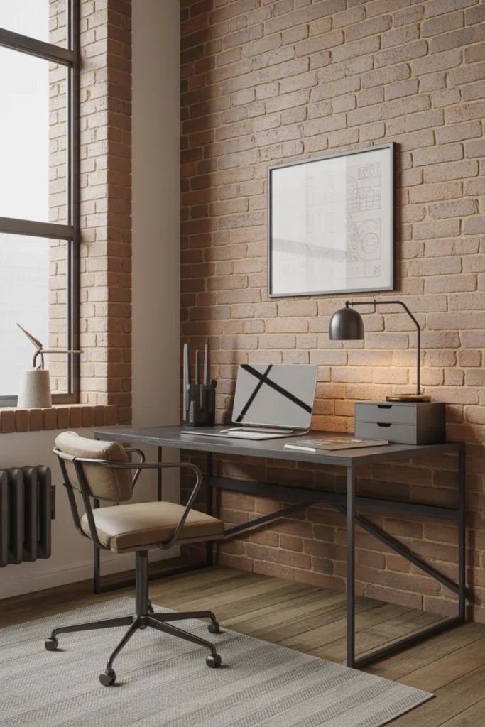 Industrial Study Setup with Metal Accents