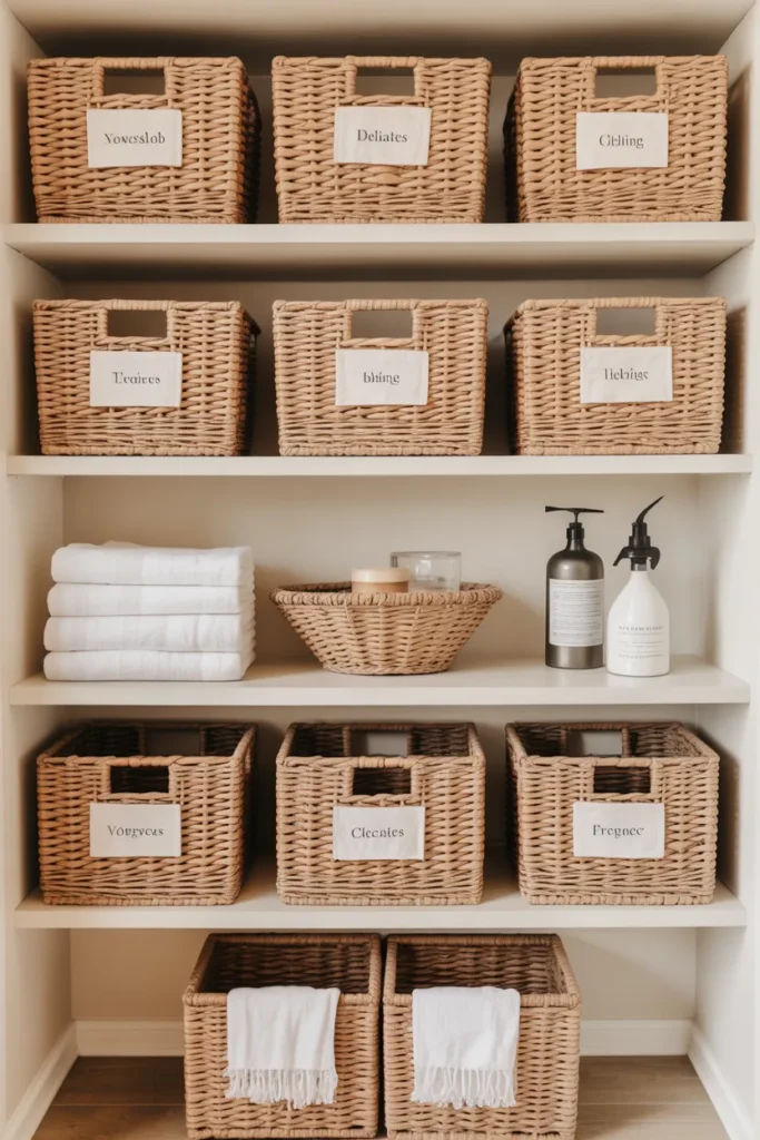 Use Matching Baskets for a Clean Look