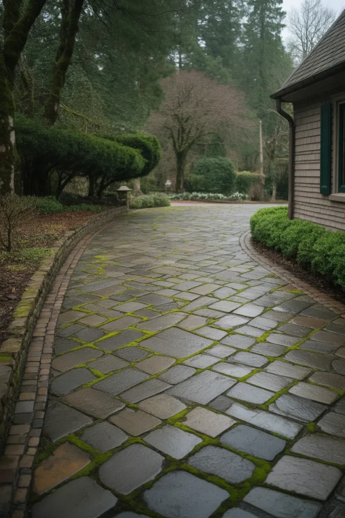   Paver Driveway with Moss Infill